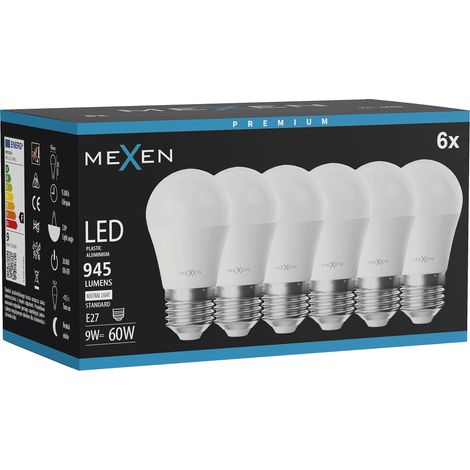 Mexen Nova 6x Ampoule LED E27, G45, 9W, Neutre - 4000K, 945 lm - L101-E27-0940-01x06 (1/3)