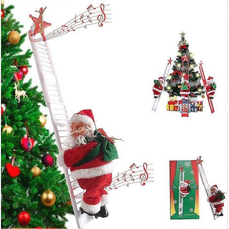 Elektrische Kletterleiter, Seil, Weihnachtsmann-Puppe, Weihnachtsfigur, Ornament (1/5)