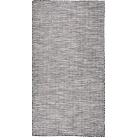 FIMEI Tapis à tissage plat d'extérieur 80x150 cm Marron et noir (1/5)