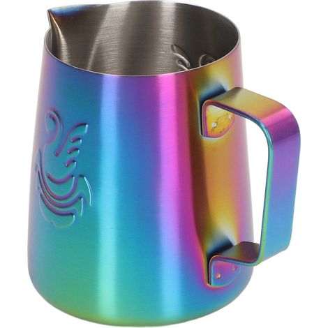 Pichet mousseur à lait 380 ml en acier inoxydable de qualité alimentaire avec bec verseur en forme d'aigle, tasse multifonction pour latte crémeux et éclatant (1/5)