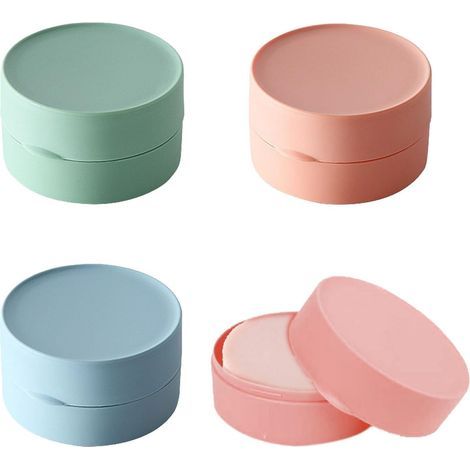 Round Soap Box, Set of 3 Storage for Solid Shampoo, Travel Soap Box, Portable Soap Boxes with Lid