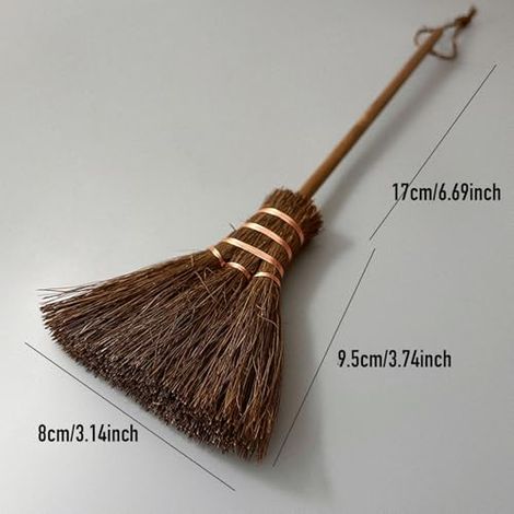 Mini balai marron Palm Mini balai Nettoyeur de clavier Balai, Mini brosse de nettoyage de bureau, Petit balai de table Brosse de balayage pour voiture, bureau, clavier, comptoir (1/4)