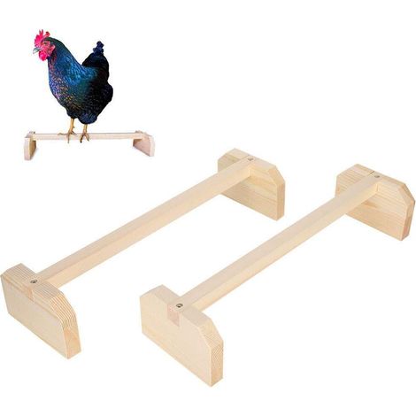 Perchoir à Poules en Bois Naturel Support de Repos pour Volailles et Oiseaux Jouet de Roosting pour Poulailler (1/5)