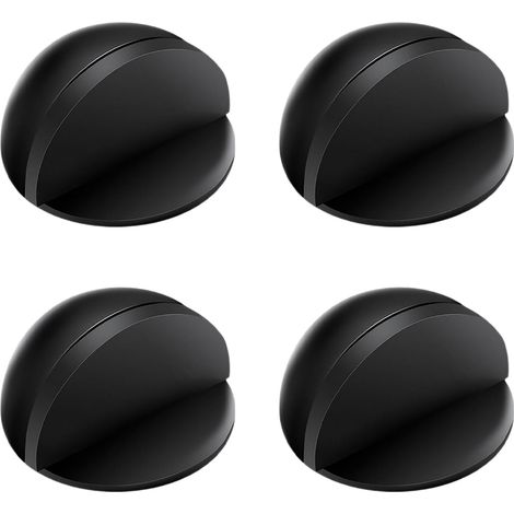 Türstopper und -puffer aus Edelstahl (8 Stück), Türstopper, mit Gummipuffern, für alle Hartböden, für Schlafzimmer, Balkontüren, Möbel, Fußböden, Schwarz