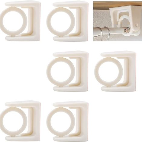 Anneaux de suspension pour tringle à rideaux, accessoires télescopiques rotatifs à 360°, lot de 10 (1/5)