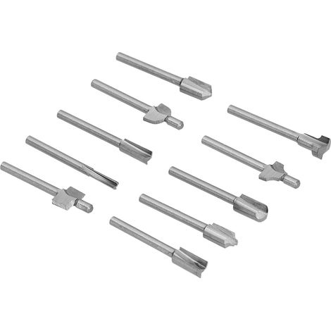 Ensemble de 10 fraises à rainurer grande capacité, lames antiadhésives silencieuses en acier rapide, queue de 3,2 mm (1/8") (1/5)
