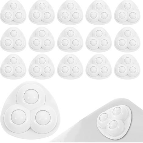 16 selbstklebende Mini-Lenkrollen (360°) mit 3 Nylonkugeln, für Behälter/Boxen, weiß