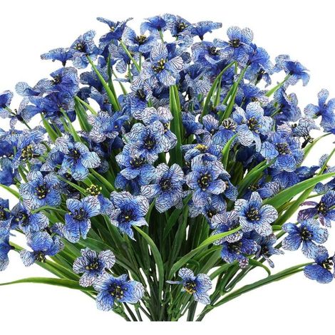 10 Bundles Fleurs Artificielles Extérieures Résistant Aux Uv Pas De Fade Faux Fleurs Violettes Pour Intérieur Extérieur Plantes Suspendues Jardin Patio Porche Fenêtre BoTe Maison De Mariage Décor De F (1/5)