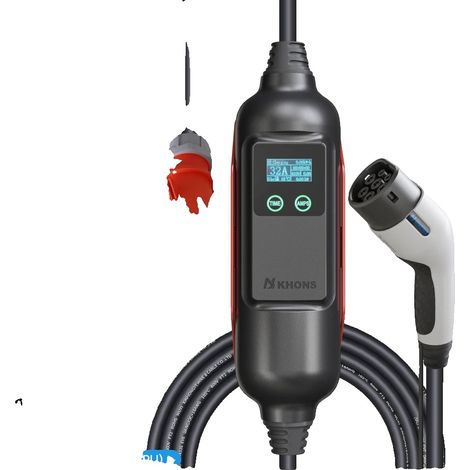 Chargeur EV Khons, Puissance de 22KW, Courant Ajustable de 6A à 32A (1/2)