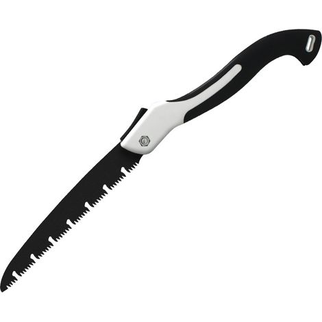 Klappsäge, Schneidwerkzeug für Äste, Sträucher, Bäume, weiß, schwarz, Handsäge für die Arbeit