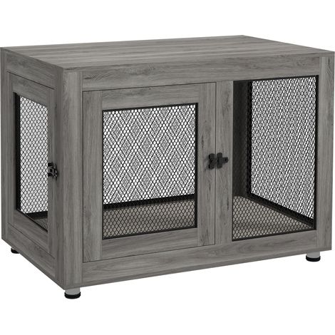 Indoor-Hundekäfig mit 2 Türen und waschbarem Kissen, grau, 94 x 60 x 71,5 cm MODENUIT (1/4)
