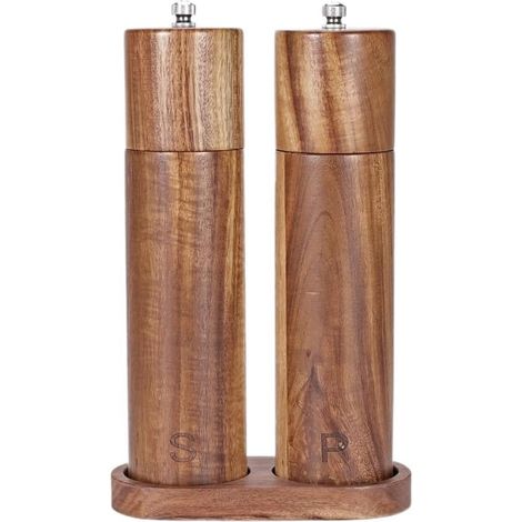 Moulin à sel et poivre électrique, 8 pouces, bois (1/5)