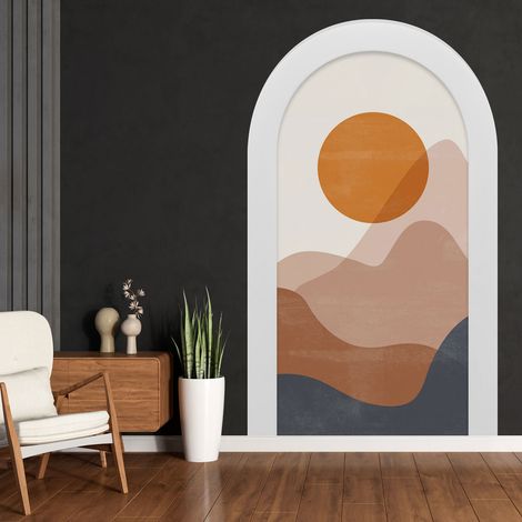 Stickers Trompe l'oeil Arche - Voute - Paysage Boho - 60 x 100 cm (1/3)