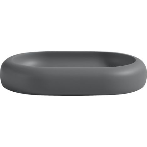 Porte-savon ZAC en polyresine – finition gris charbon mate, design moderne (1/5)
