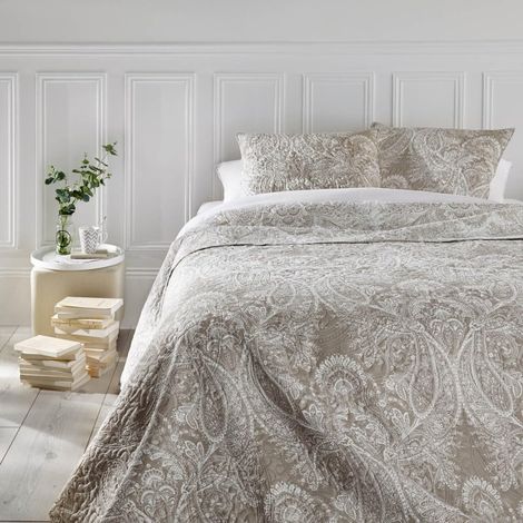 CREATEUR D'INTERIEUR Marie Couvre-lit en Lin 240 x 260 cm + 2 Taies d'oreiller (1/3)