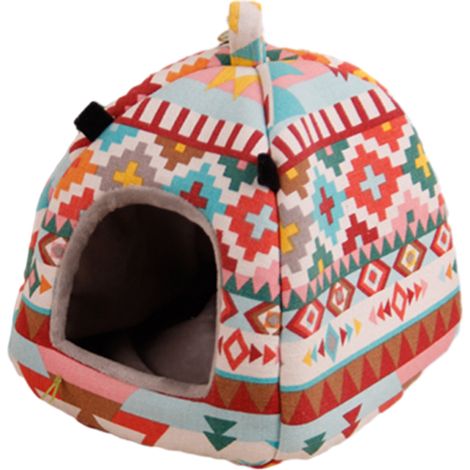 Maison Pour Rongeurs - Cache Cachette Pour Hamster Cobaye Hérisson - Lit Douillet Avec Coussin Amovible - 22 x 22 cm - 1 Pièce (1/5)