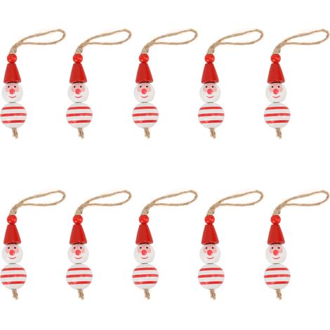 10 bunte Schneemann-Weihnachtsbaumkugeln mit roten Kugeln für Zuhause (1/5)