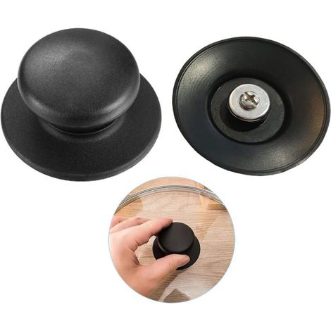 Asa de tapa, pomo de tapa, pomos para tapa de olla, pomos de cocina universales, pomos de repuesto, pomo de tapa de olla antiescaldaduras, 2 piezas (1/5)