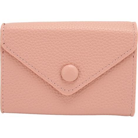 Pochette cartes femme en cuir PU souple, portefeuille à cartes RFID, étui à cartes de crédit, petit et portable, rose (1/5)