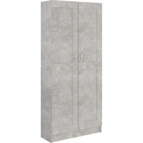 vidaXL Armario de libros contrachapada hormigón 82,5x30,5x185,5 cm (1/2)