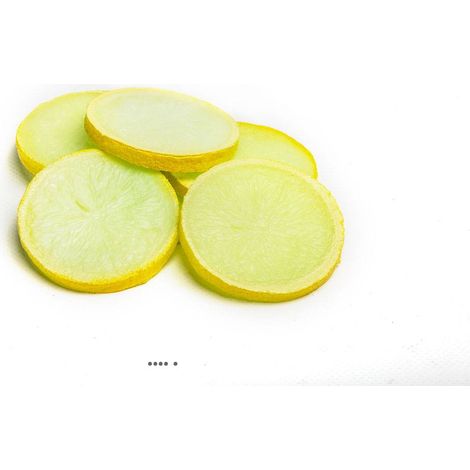 Tranches de Citron jaune artificiel X 6 en Plastique soufflé H 80x60 mm (1/3)