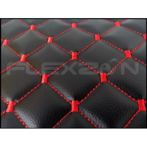 Tapis en simili cuir noirs avec surpiqûre rouge pour Renault T, automatique, plancher à deux niveaux, qualité de luxe