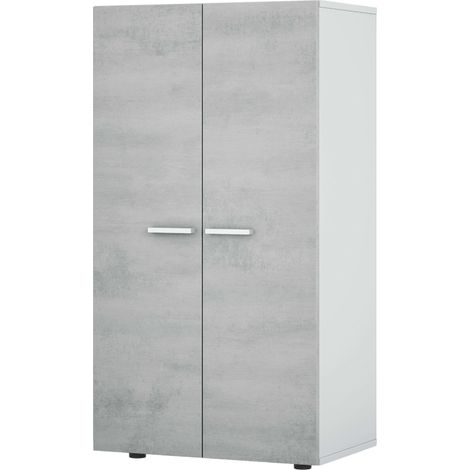 Zapatero star 6 baldas 103x55x36 cm blanco / cemento (1/5)