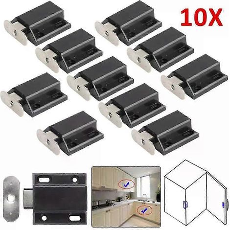 10 Stück magnetische Schiebetürverschlüsse mit Druckknopfverschluss für Schränke/Küchenschränke, geeignet für Arbeitsplatten, Bauwesen und Haushalt – JXLGV (1/5)