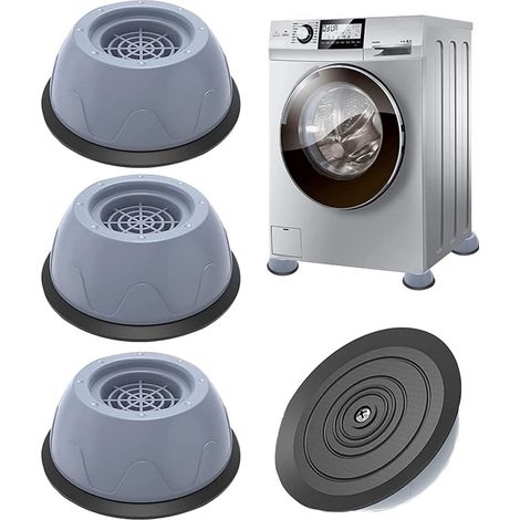 Machine à laver pieds anti vibration 4 pièces universels, patins caoutchouc antidérapants pour lave-linge et sèche-linge (1/5)