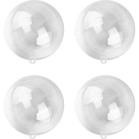 Boules de Noël transparentes à remplir, en plastique, 10 cm, lot de 5 (1/5)