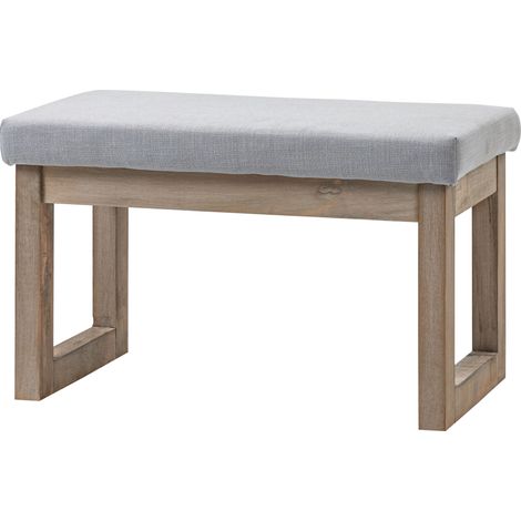Skandinavischer Design-Fußhocker, Sitzhocker, Beinhocker, 68 cm x 38 cm x 42 cm, grau und natur