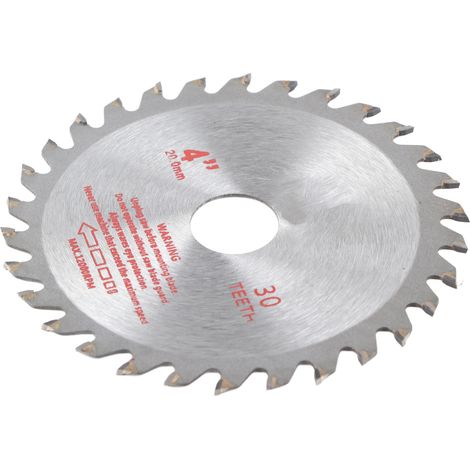 4 Zoll (10 cm) langes, 30 Zähne umfassendes Hartmetall-Kreissägeblatt für Holzbearbeitung, Bohrungsdurchmesser 20 mm (1/5)