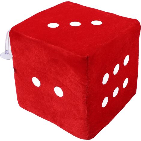 Dés en peluche confortables, coussin décoratif pour canapé, rouge (1/5)