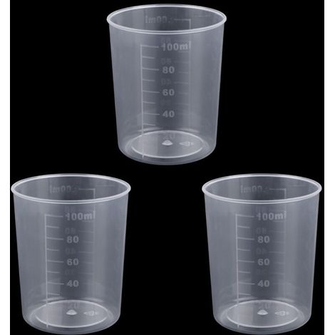 3 Pièces Tasse à Mesurer Riz pour Cuiseur à Riz, 100ml Transparent Plastique Tasse Lessive pour la Cuisine Mesure des Ingrédients Secs et Liquides (1/5)