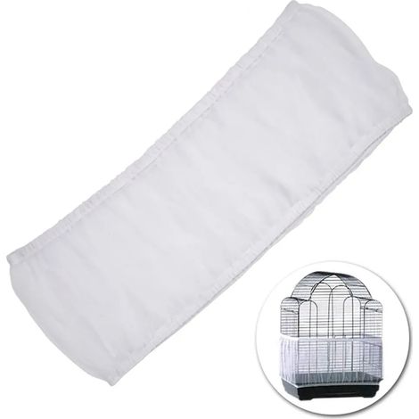 Housse de cage à oiseaux, jupe de protection en filet avec cordon de serrage ajustable, housse ventilée pour mangeoire à oiseaux et petits animaux