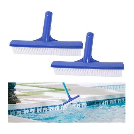 Set aus 2 Poolbürsten aus Kunststoff: Extra große Reinigungsbürste 25 cm für Innen- und Außenbereich