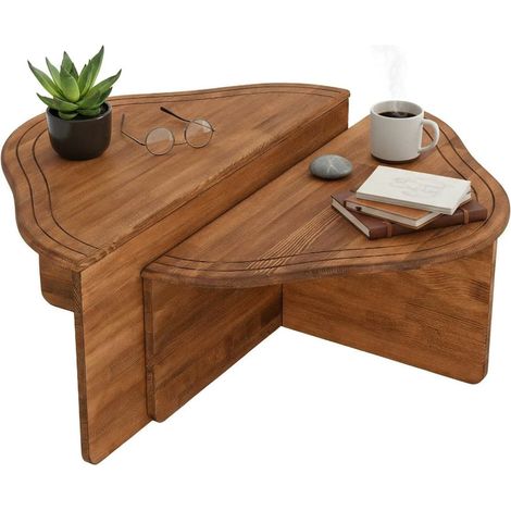 Dmora - Tavolino da salotto Emiri, Tavolo basso da caffè, Portariviste per divano, Ripiano da soggiorno, 90x90h40 cm, Quercia