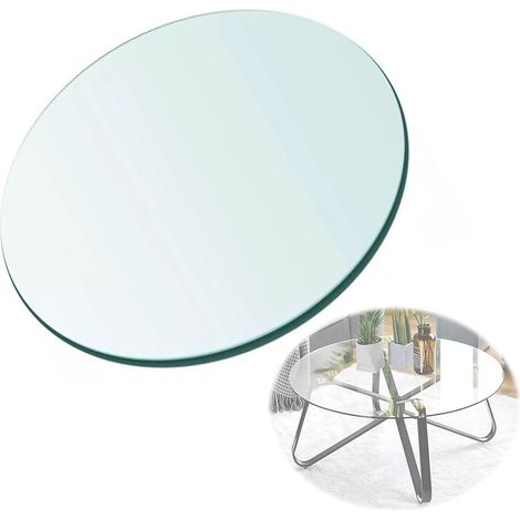 [NUNCA USADO][JAMAIS UTILISÉ] Dessus de table ronde en verre trempé 600 mm (1/5)
