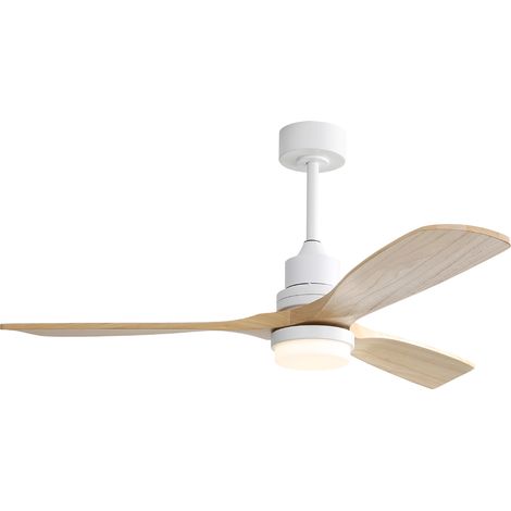 Ventilatore da soffitto da 132 cm con LED regolabile, telecomando a 6 velocità, motore DC, 3 pale in legno (1/5)