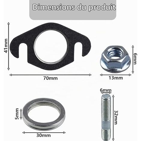 Scooter Exhaust Gasket Kit - Flat / Round Gaskets + Screws and Nuts - Yamaha Aerox, MBK Booster, Aprilia SR, CPI, Malaguti F10/F12 (1/4)