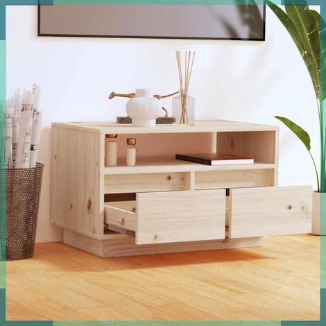 813425 Meuble TV 60x35x37 cm Bois de pin massif (1/5)