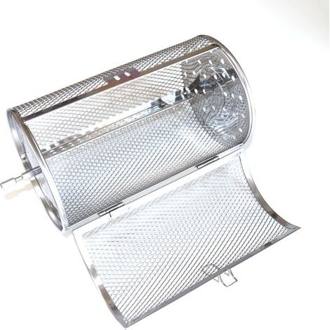 Panier de four rotatif à 360 degrés en acier inoxydable,cages de four, four à tambour de 18 cm, rôtissoire pour barbecue, accessoires de cuisson pour rôtisserie aux cacahuètes séchées (1/5)
