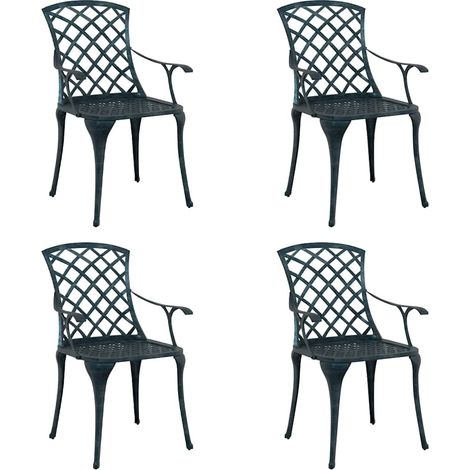 Maison Exclusive - Gartenstuhl 4 pcs Grün 61 x 60,5 x 93cm Alumin