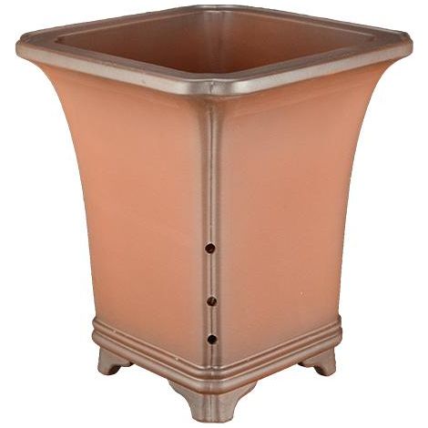 Vaso per bonsai quadrato (stile a cascata) in gres 18x18x23,5 cm - B034 (1/2)