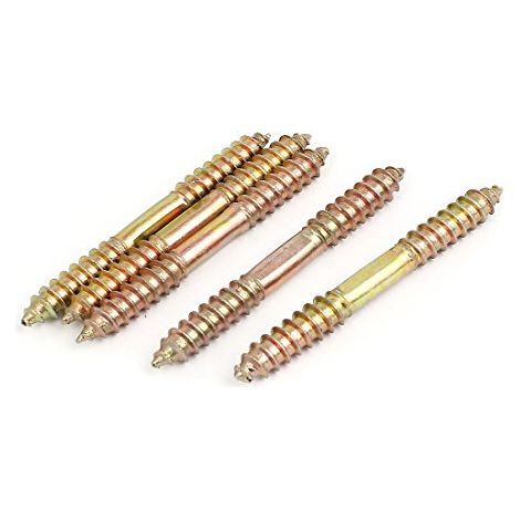 sourcing map M8 x 73mm a Double extremite Bois pour bois Meubles Fixation Cheville Vis 5 pieces (1/2)
