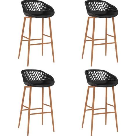 Tabourets de bar, lot de 4, noirs (1/5)