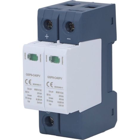 Parafoudre Basse Tension 40KA 2P 600VDC Parafoudre Photovoltaïque Dispositif de Protection Basse Tension pour Norme Basse Tension IEC EN 61643 11,GSP9-C40PV (1/5)