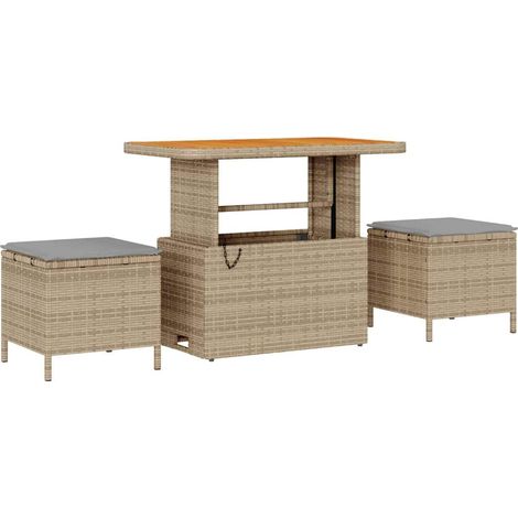Garden Sofa Set with Cushion 9 pcs Beige Poly Rattan vidaXL (1/5)