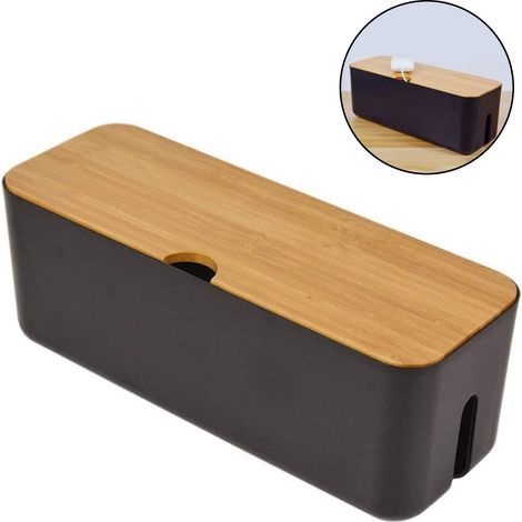 Kleine weiße Kabelaufbewahrungsbox für Verlängerungskabel, Steckdosenleisten, Überspannungsschutzgeräte, Kabelabdeckungen, ideal für Büro, Zuhause oder (1/5)