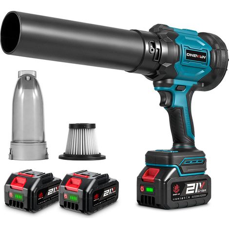 Akku-Laubbläser/Staubsauger 21 V, 6 Geschwindigkeitsstufen, 180 m/s, mit 3 Düsen und zwei 4000-mAh-Akkus (1/5)